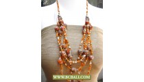 Orange Stone mix Beading Fashion Necklace